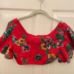Francesca crop top size small floral top worn twice